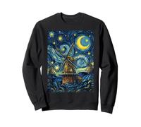 Windmill Holland Netherlands Starry Night Art Present Sweatshirt