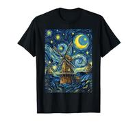 Windmill Holland Netherlands Starry Night Art Present T-Shirt