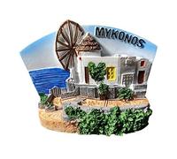 Windmill House Mykonos Greece Refrigerator Magnet Travel Souvenir 3D Fridge Decoration Magnetic Sticker Hand Painted Craft Collection
