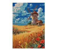 Windmill in Golden Field Picture Puzzle for Adults, 300 PCS