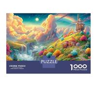 Windmill on A Rainbow-lit Hill 1000-Piece Jigsaw Puzzle Colorful Windmill Ideal for Birthday 38x26cm/1000pcs