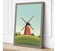 Windmill on the Hill Canvas Wall Art Print 30x20 Inch (76 x 51 cm)
