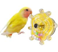 Windmill Roller Parrot Toy Bird Cage Accessories, Interactive Spinner Rattle Parrot Toy, Cockatiel Toy,Chewing Exercise for Mini Macaw Small Medium Birds (yellow)