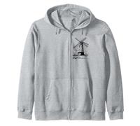 Windmill Shirt Dutch Windmill Line Drawing Zip Hoodie