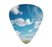 windmills Printed pick set - 12 pieces, thin, medium and thick guitar picks, suitable for guitar, bass, electric guitar and ukulele