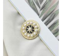 Windmilne 18-25MM 20PCS Coat Gold Buttons Coat Pearl Buttons for Sewing Faux Pearl Flat Back Buttons Alloy Shank Buttons(6# Style 40L=25.0MM)