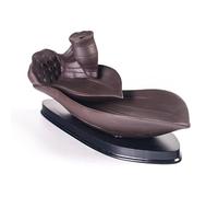 Windmilne Backflow Incense Burner Creative Backflow Incense Tray Ceramic Incense Holder Lotus Leaf Censer Incense Stick Stand (20 * 9.5cm)
