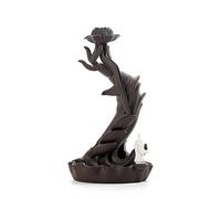 Windmilne Backflow Incense Burner Purple Sand Backflow Incense Burner Ceramic Bedroom Living Room Temple Lotus Bergamot Zen Ornaments (A)