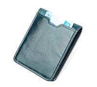 Windmilne Mens Wallets Men's Small Wallet Post-Modern Retro Fashion First Layer Cowhide Women's Beauty Clip (Blue)