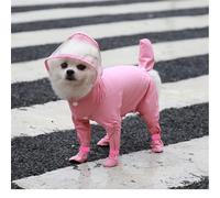 Windmilne Pet Dog Raincoat The Dog Face Pet Clothes Jumpsuit Waterproof Dog Jacket Dogs Water Resistant Clothes(Pink M)