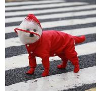 Windmilne Pet Dog Raincoat The Dog Face Pet Clothes Jumpsuit Waterproof Dog Jacket Dogs Water Resistant Clothes(Red M)