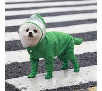 Windmilne Pet Dog Raincoat The Dog Face Pet Clothes Jumpsuit Waterproof Dog Jacket Dogs Water Resistant Clothes(Green S)
