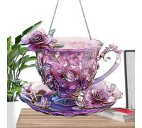 Window 2D Decoration | Cup Acrylic 2D Ornament, Sublime Light Play Interior Decoration as a Gift Idea for Housewarming Birthday Family Friends Neighbours