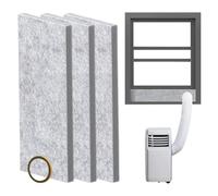 Window AC Foam Insulation Board, Portable Air Conditioner Window Sealing Board, Win-dow AC Space Filler Boards with Fixing Glue, Air Conditioner Foam Insulation Boards, for Aircons Accessories