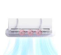Window AC Vent Deflector - 25-37.64 In Retractable Anti-Wind Baffle | Adjustable Air Conditioner Shield With Three-Fan System For Home Apartment Dormitory