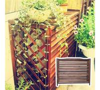 Window Air Conditioner Fence Screen, Air Conditioning Cover Privacy Fence, Flower Stand Louvered, Grid Anti-Corrosion Wooden, Water Proof Dustproof