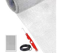 Window and Door Screen Repair Kit with Measuring Tape, Rubber Strip, Pressing Wheel, Grout Tool and Sufficient Screen Net for Windows, Doors, Patios and Porches (Grey Suit)