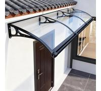 Window Awning Canopy Exterior With Rain Snow Sunlight & UV Protection, Outdoor Overhead Awning For Porch,Patio,Deck(Grey,80x280cm/32x110in)