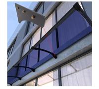 Window Awning Canopy for Porch & Patio UV & Rain Protection Plastic Steel Bracket Outdoor Shelter 45x150cm/17.7x59in Weather-Resistant Deck Awning