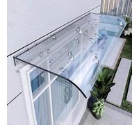 Window Awning Exterior, Door Awnings Canopy for Patio Outside Entrance, UV Rain Snow Protection Clear Rain Shelter Cover, Polycarbonate Front Door Canopy 14" 17" Depth(Clear,35x180cm)