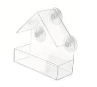 Window Bird Feeder - Clear Acrylic Feede, Easy Installation & Cleaning, Perfect for Birdwatching, Attracts Wild Birds