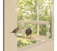 Window Bird Feeder Transparent Acrylic PVC 30x12x15cm Foldable 2pcs With Suckers
