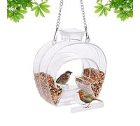 Window Bird Feeder | Transparent with Seat Stand, Garden Decoration | Bird House for Window Watching | For Finches, Thrushes, Budgies, Parakeets, Balcony Trees, Outdoor and Courtyard