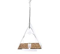 Window Bird Feeder Weatherproof Splash-Proof Food Bowl with Perch for Small Parrots for Outdoor Hanging Clear Acrylic Window Bird Feeders with Strong Suction for Outside Wild Birds Inside House