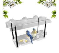 Window Bird Feeder With Removable Seed Tray Clear Wildbird Feeder With Drainage Holes Strong Suction Cups Gifts For Dad