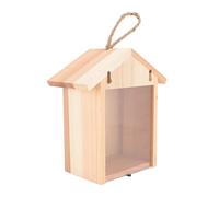 Window Bird House Cedar Transparent Design Outdoor Wooden Birdhouse with Suction Cup