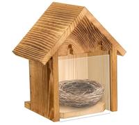 Window Bird House with Clear Viewing Panel - Hanging Bird House for Outdoors, Easy to Clean Birdhouse with Wood Construction for Up-Close Watching.
