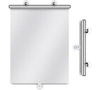 Window Blackout Roller Blind With Suction Cup 68x125cm Silver Thermal Insulation and Privacy Curtains Retractable Window Sun Shade for Doors and Windows Home Bedrooms/Balconies/Kitchen/Car