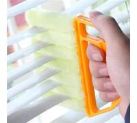Window Blind Cleaner Duster Brush, Hand-Held Window Shutters Venetian Shades Brush Air Conditioner Duster Dirt Cleaner Window Blind Duster Brush with 7 Removable Microfiber Sleeves for Window
