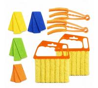 Window Blind Cleaner Duster Set with Washable Microfiber Covers, 7-Finger Venetian Blind Cleaning Brush, Air Vent & Shutter Dust Cleaner Tool for AC, Keyboard, Fan, Window Blinds & Home Cleaning