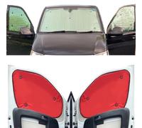 Window Blind Kit Compatible With Peugeot Partner (Third Generation) (Years 2018-Date) (Full Set XLWB With Opening Tailgate Window) With Backing Colour in Red, Reversible