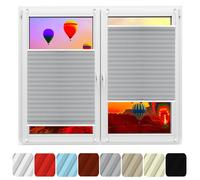 Window Blinds No Drilling 25 x 70 cm Light Filtering Privacy Protection Shades Light Filtering Blinds Quick and Easy Assembly for Windows and Doors Kitchen, Grey