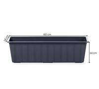 Window Box Flower Balcony Rectangular 11L Garden Herb Planter Pot Anthracite