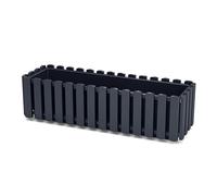 Window Box Flower Pot Planter 2 Sizes 4 Colours Rustic Slat Farm House Design Rectangle Garden Patio Decoration Pot (Anthracite, Large - 58cm)