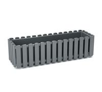 Window Box Flower Pot Planter 2 Sizes 4 Colours Rustic Slat Farm House Design Rectangle Garden Patio Decoration Pot (Grey, Large - 58cm)