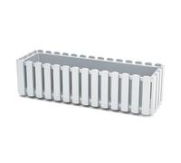 Window Box Flower Pot Planter 2 Sizes 4 Colours Rustic Slat Farm House Design Rectangle Garden Patio Decoration Pot (White, Large - 58cm)