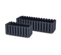 Prosperplast Boardee Fencycase Balcony Flower Box, Balcony Planter Box, Rustic Design for Indoor and Outdoor Use, Length: 580 mm, Anthracite