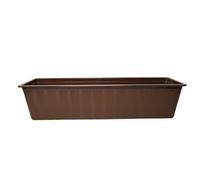 Window Box Flowerpot Planter Rectangle Long Plastic Pot Indoor Outdoor Classic Traditional Decor Balcony Garden Home Lightweigh Slim (Brown, L60cm x W18cm x H14cm)