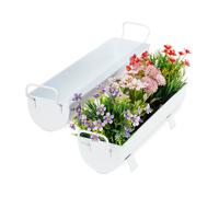Window box Zinc Plant Tub Galvanized Flower Boxes Metal Gutter Planters 2 Sizes