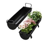 Window box Zinc Plant Tub Galvanized Flower Boxes Metal Gutter Planters 2 Sizes