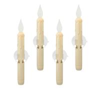 Window Candle Lights | LED Electric Candles with Sensor,4pcs Pillar Candles Without With Suction Cup Battery Flashing Light Dusk To Dawn For Bedroom Holidays Birthday