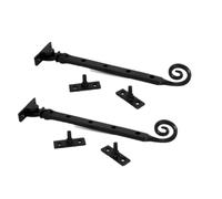 Window Casement Stay, Black Monkey Tail, 250mm 10" Inches Pair