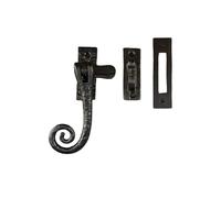 Window Casement Stay Fastener Monkey Tail Swirl, 100mm, Black