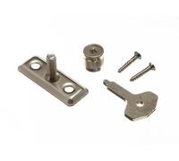 Window Casement Stay Lock PIN and Key BZP ZINC Plated + Screws (Pack of 2)