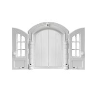 Window Cat Door - Leakproof Frame for Puppies | With Double Panel French Style Interior Door 24x27.5x7cm - for Bedroom Hallway Home Wall