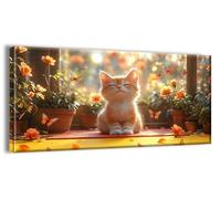 Window Cat Paint by Numbers for Adults Beginners, Paint by Numbers without Frame, DIY Canvas Oil Paints Art Kit with Brushes and Paints, Hobbies for Adults Women, Home Wall Decor Gift 20x40in h-q-1471